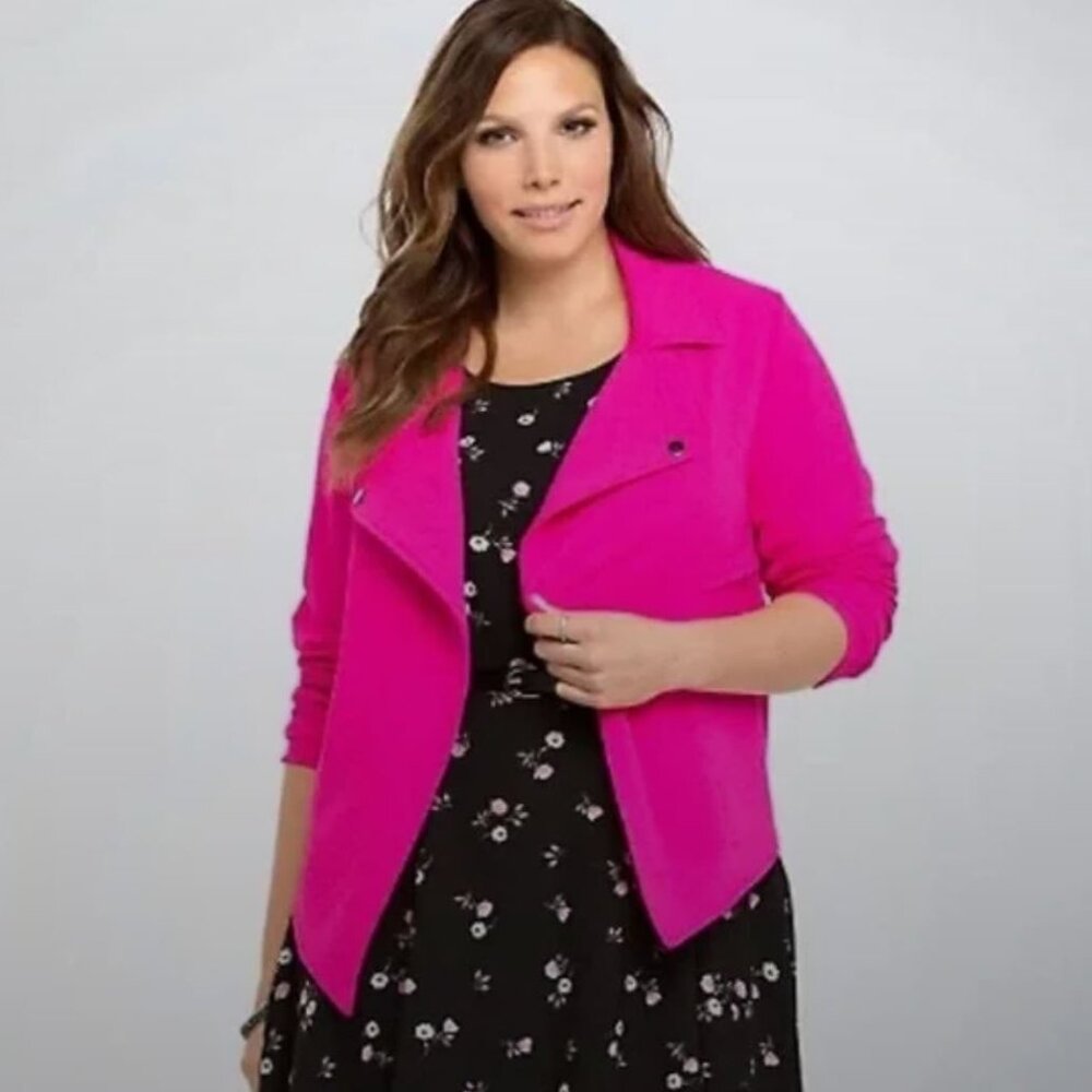Torrid hot pink knit moto jacket CLOSET CLEAROUT DISCOUNT